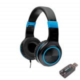 Casti Gaming Spacer SPHS-PEARL-BL-USB, Cu fir, Microfon (Negru/Albastru)