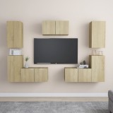 vidaXL Set dulapuri TV,stejar sonoma, 7 piese , PAL