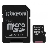 Card MicroSD 64GB, CANVAS Select Plus 10 A1 cu Adaptor - Kingston SafetyGuard Surveillance