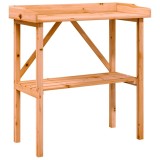 Cumpara ieftin Masa de plante cu raft, maro, 78x38x82,5 cm, lemn masiv de brad