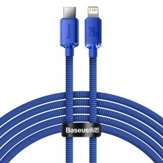 Cablu Date si Incarcare USB-C - Lightning Baseus Crystal Shine Series, 20W, 2m, Albastru CAJY000303