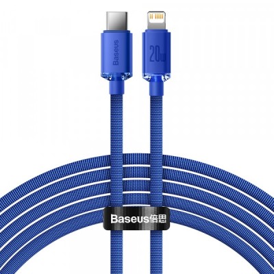 Cablu Date si Incarcare USB-C - Lightning Baseus Crystal Shine Series, 20W, 2m, Albastru CAJY000303 foto