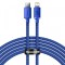 Cablu Date si Incarcare USB-C - Lightning Baseus Crystal Shine Series, 20W, 2m, Albastru CAJY000303