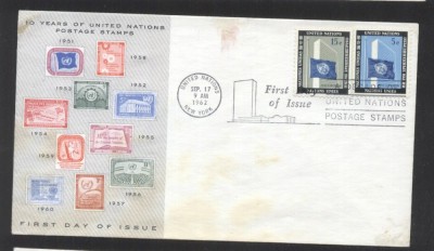 UN New York 1962 Dag Hammarskjold Mi.118-119 FDC UN.102 foto