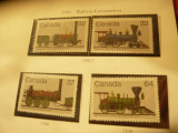 Serie Canada 1983 - Locomotive , 4 valori, Nestampilat