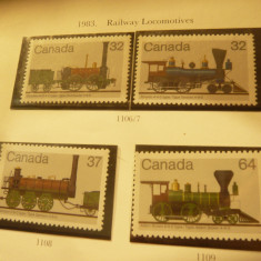 Serie Canada 1983 - Locomotive , 4 valori