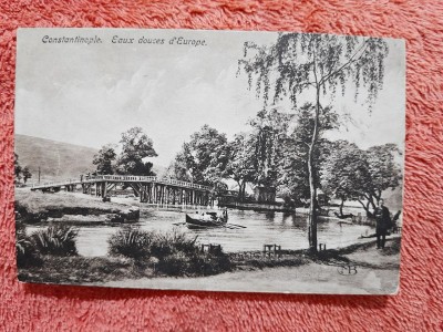 Carte postala, Constantinopole, Eaux douces dEurope, inceput de secol XX foto