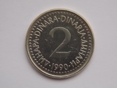 2 DINARI 1990 IUGOSLAVIA foto