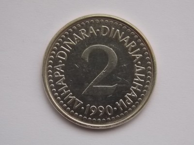 2 DINARI 1990 IUGOSLAVIA foto