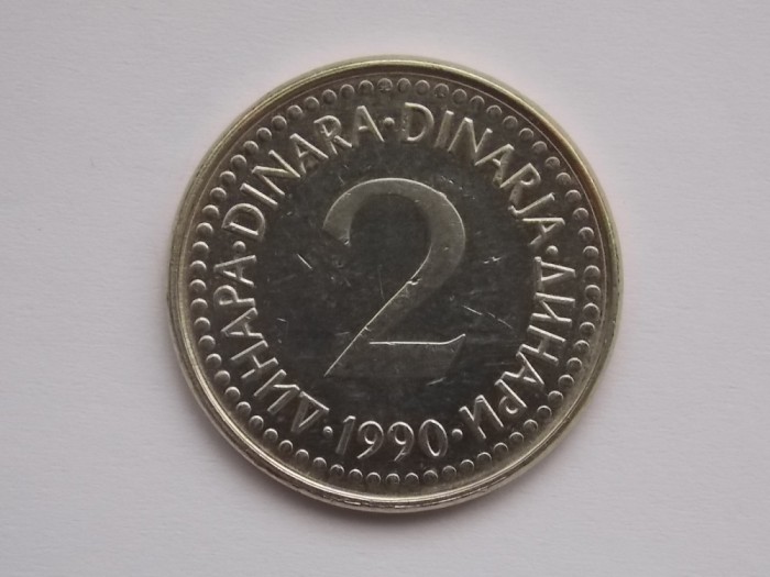 2 DINARI 1990 IUGOSLAVIA