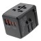 Adaptor pentru Priza PD20W, 2 x USB, 2 x Type-C, EU, UK, AUS, US - Techsuit (HHT904) - Black