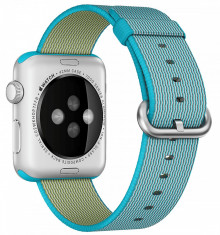 Curea pentru Apple Watch 38 mm iUni Woven Strap, Nylon, Electric Blue foto