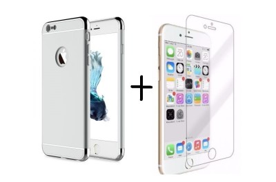 Pachet husa Apple iPhone 6 Plus/6S Plus,MyStyle Elegance Luxury 3in1 Silver, folie de sticla gratis foto