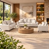 Set canapele pentru living modern,3 piese si 6 locuri,cu tapiterie din catifea moale pentru confort,sezuturi din spuma cu elasticitate ridicata,pe