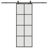 Cumpara ieftin Usa glisanta cu set de feronerie neagra 76x205 cm Sticla ESG