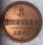 1 KREUZER 1851,,A&quot;, IMPERIUL HABSBURGIC/ MONEDA CUPRU/5,4 g si 22,5mm., Europa