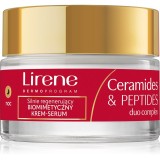 Lirene Ceramides &amp; Peptides Duo Complex Crema de noapte reparatorie cu efect de regenerare 50 ml