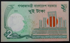 BANCNOTA EXOTICA 2 TAKA - BANGLADESH, anul 2018 * cod 123 = UNC