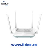 Router Wireless Gigabit D-LINK Eagle Pro AI R15 AX1500, WI-Fi 6, Dual-Band 300 + 1201 Mbps, alb