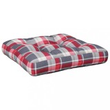 Cumpara ieftin Perna de paleti, rosu carouri, 60x60x12 cm, material textil