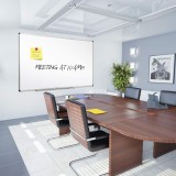 Tabla magnetica alba 90x120 cm, rama de aluminiu, fixare perete, suport markere