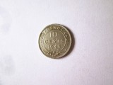 Rara! Newfoundland(Canada) 10 Cents 1945,moneda argint in stare buna/f.buna