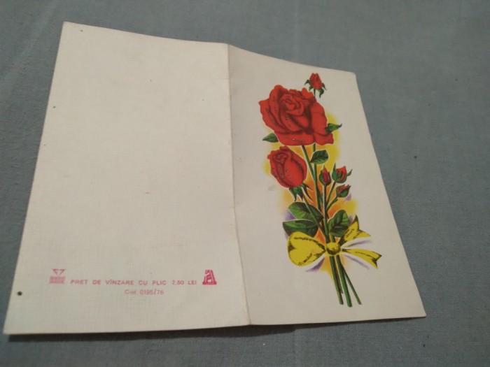 CARTE POSTALA FELICITARE CIRCULATA ROMANIA