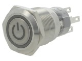 Comutator anti-vandalism SPDT 12V cu iluminare LED verde - ONPOW