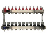 Distribuitor Inox 1&quot; Roval Tur-Retur cu 5, 6, 7, 8, 9, 10, 11 si 12 Circuite Pentru Incalzire in Pardoseala