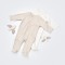 Set 2 salopetele cu maneca lunga si pantaloni lungi cu botosei - 100%bumbac organic - Crem cu buline, BabyCosy (Marime: 6-9 luni)