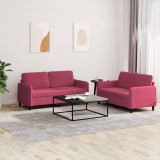 VidaXL Set canapele, 2 piese, roșu vin, catifea