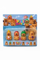 Set 4 Figurine Capybara Splat , Jucarii moi, haioase si colorate , 30x25 cm