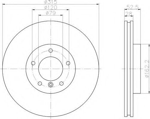 Disc frana BMW Seria 3 (E36) (1990 - 1998) HELLA 8DD 355 104-091