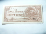Bancnota 50 cents Malaya Ocupatie Japoneza 1942 cal. NC