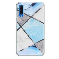 Husa Telefon Plastic+Silicon Samsung A10 a105 Marble Light Blue