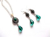 set colier si cercei cu cristale si marcasite 37405