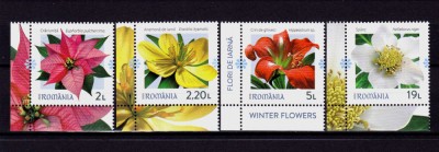 ✅RO 2020 , LP 2310 ,&amp;quot;Flori de iarna&amp;quot; , serie tabs colt stanga jos ,MNH foto