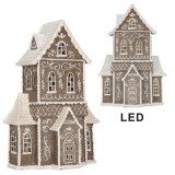 Cumpara ieftin Casuta Turta Dulce polirasina alba maro cu led 23x11x33 cm