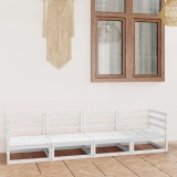 Gossi set mobilier de gradina cu 4 locuri, alb, lemn masiv de pin