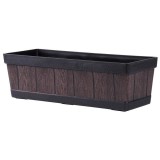 Jardiniera Woodeff Teak 46x14x17 cm, efect lemn, plastic, Strend Pro, ghiveci gradina