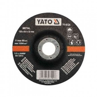 Disc pentru slefuit metal, Yato YT-6124, 125x22x6 mm foto