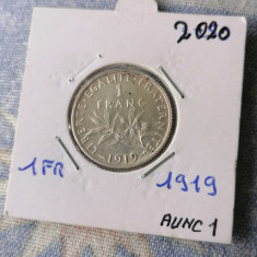 Franta. 1 Franc 1919 Argint.Aunc. 1