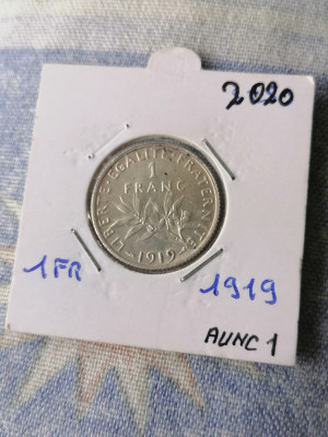 Franta. 1 Franc 1919 Argint.Aunc. 1 foto