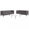 vidaXL Set canapele Chesterfield cu 2 locuri, gri, piele eco.