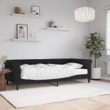 Cumpara ieftin Gossi pat de zi cu saltea, negru, 90x200 cm, catifea