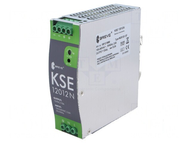 Alimentator pulsatoriu pentru şină DIN 120W 12VDC 10A IP20