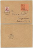 ROMANIA Ardealul de Nord 1945 plic porto Oradea I &amp; II cu eroarea 30f nedantelat