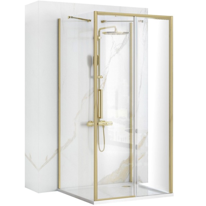 Cabina de dus de perete REA Rapid Slide Brush Gold