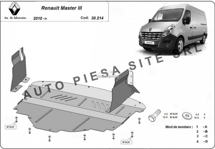 Scut metalic motor Renault Master 3 III fabricat incepand cu 2010 APS-30,214