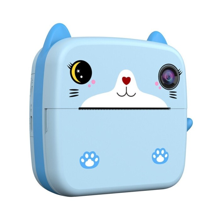 Camera Instantanee pentru Copii, Cyrax, cu Functie de Printare, Camera Frontala + Selfie, Cablu USB-C, Bluetooth, Compatibil iOS/Android, Imprimare AP